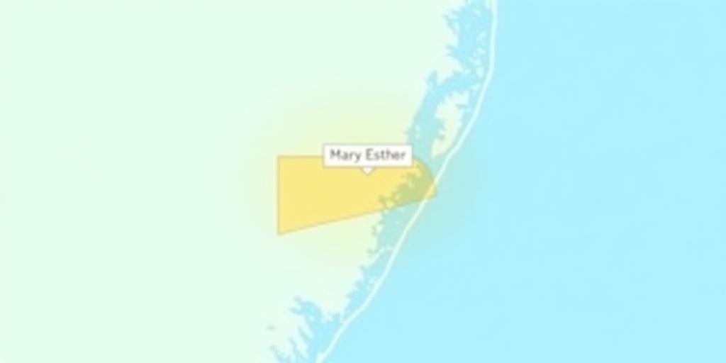 Map highlighting Mary Esther and Fort Walton Beach service zones in Florida